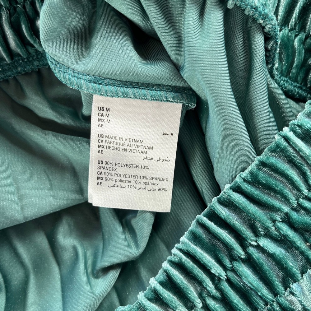 On 34th Velvet Pleated Midi Skirt M Emerald Green Elastic Waist Modest Spring - Picture 6 of 11